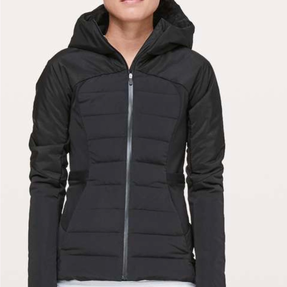 Down for it all black size 8 jacket lululemon